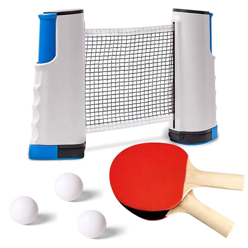 2-Player Table Tennis Set With Retractable Net Balls And Paddles