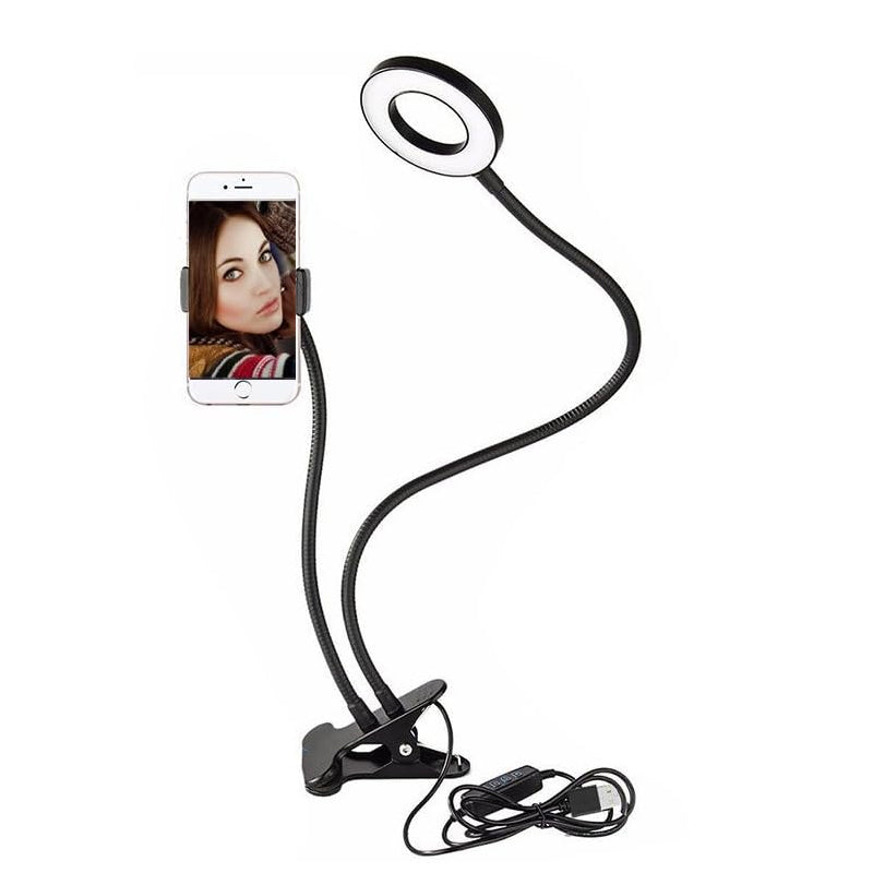 Flexible Clip-On Photography Selfie Ring Light With Brightness