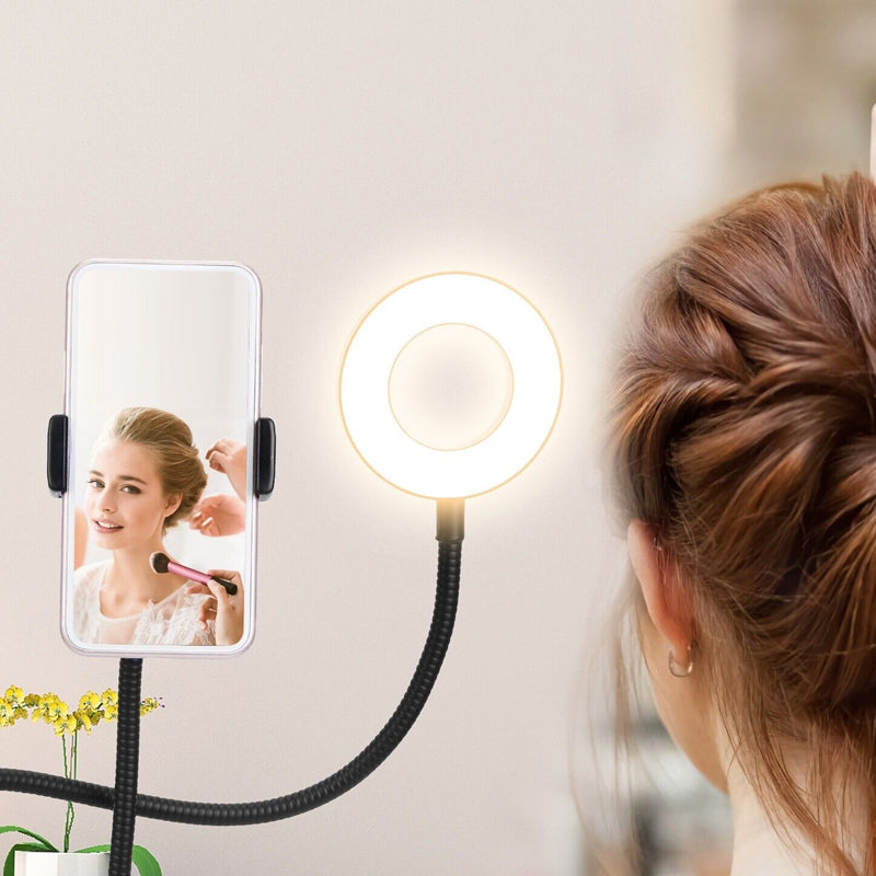 Flexible Clip-On Photography Selfie Ring Light With Brightness