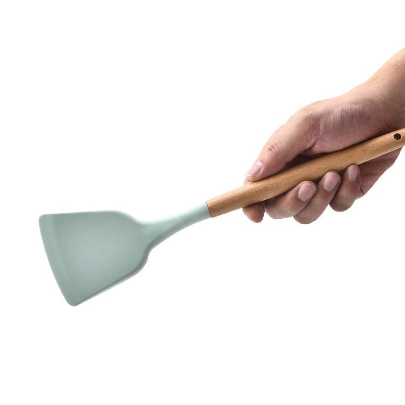 12Pcs Heat-Resistant Silicone And Wood Kitchen Baking Cooking Utensil Set