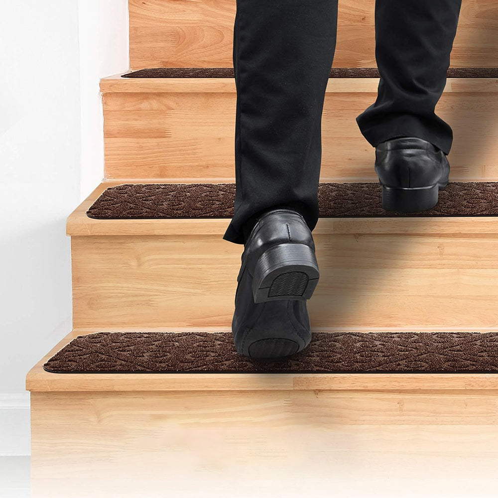 Comfeya 8 Pack Carpet Stair Treads Non-Slip Rugs | Protect Wooden Stairs Easy Installation