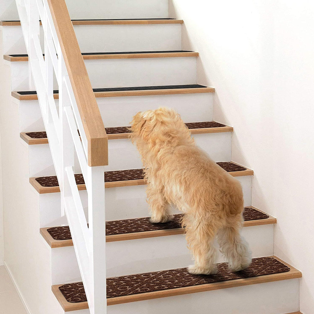 Comfeya 8 Pack Carpet Stair Treads Non-Slip Rugs | Protect Wooden Stairs Easy Installation