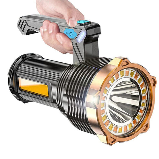 1200Mah Super Bright Searchlight Led Handheld Torch Spotlight- Usb Charging