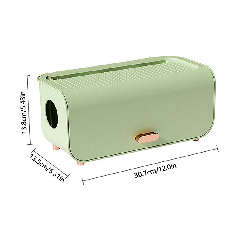 Desktop Cable Management Box Cord Protector And Organizer- Green