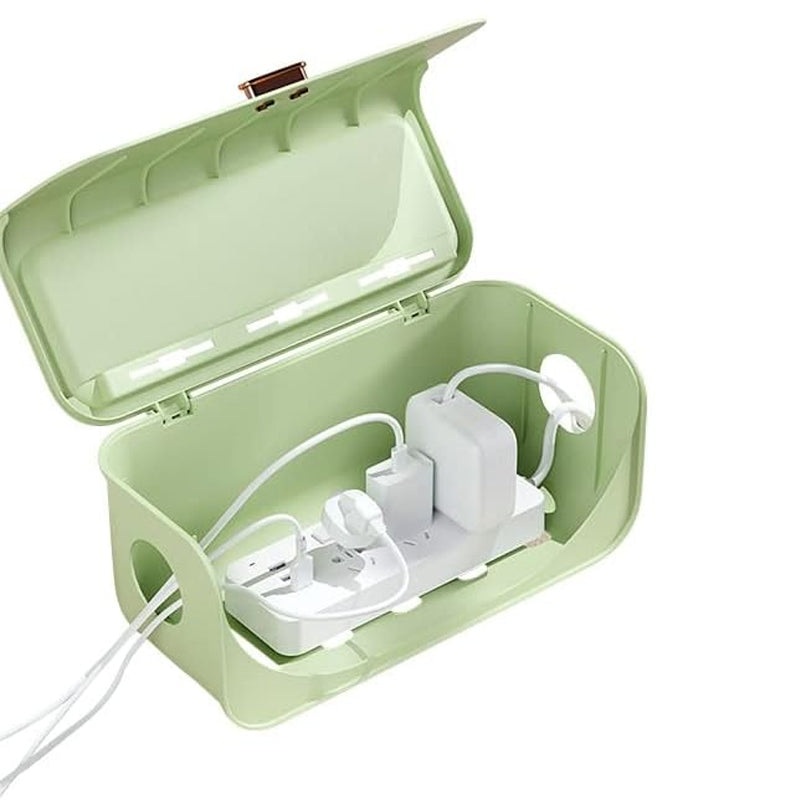 Desktop Cable Management Box Cord Protector And Organizer- Green