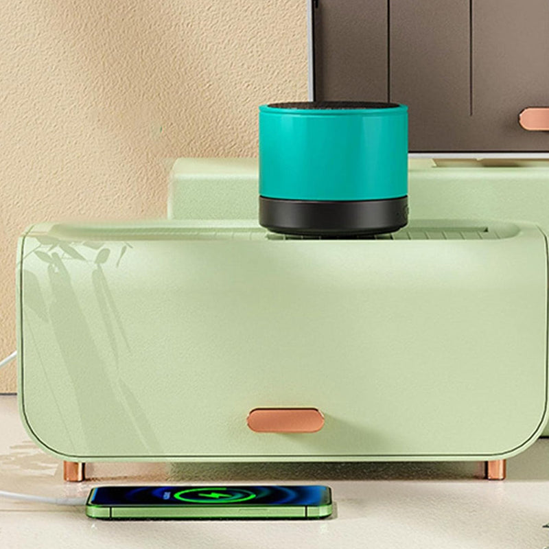 Desktop Cable Management Box Cord Protector And Organizer- Green