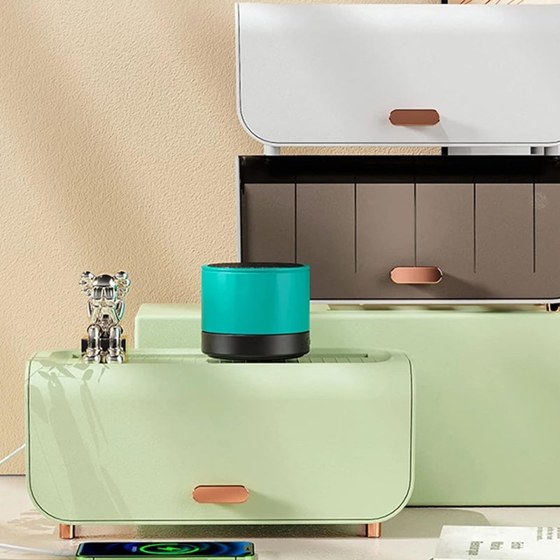 Desktop Cable Management Box Cord Protector And Organizer- Green