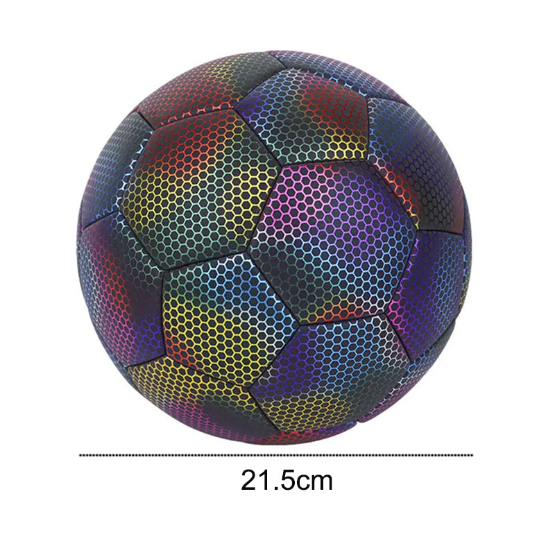 Reflective Football Glow In The Dark Soccer Ball Size 5 Training