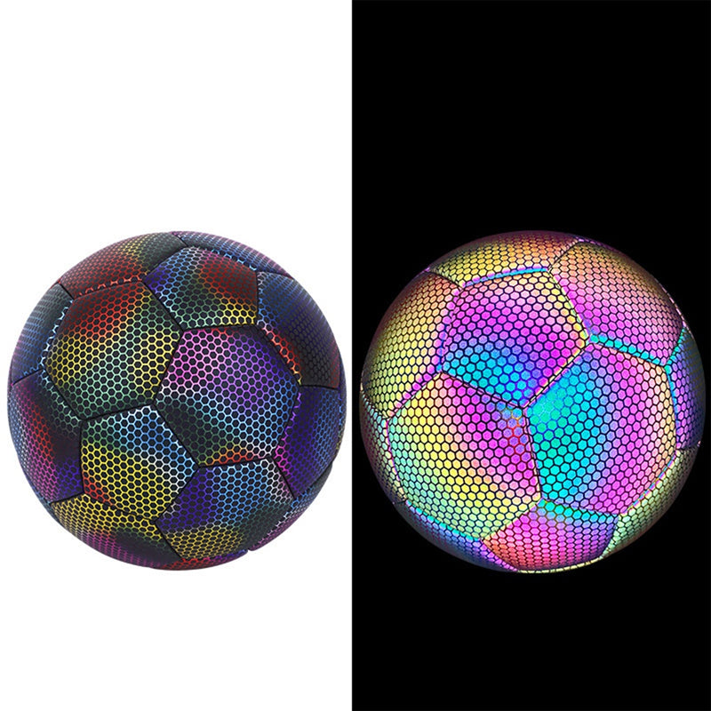 Reflective Football Glow In The Dark Soccer Ball Size 5 Training