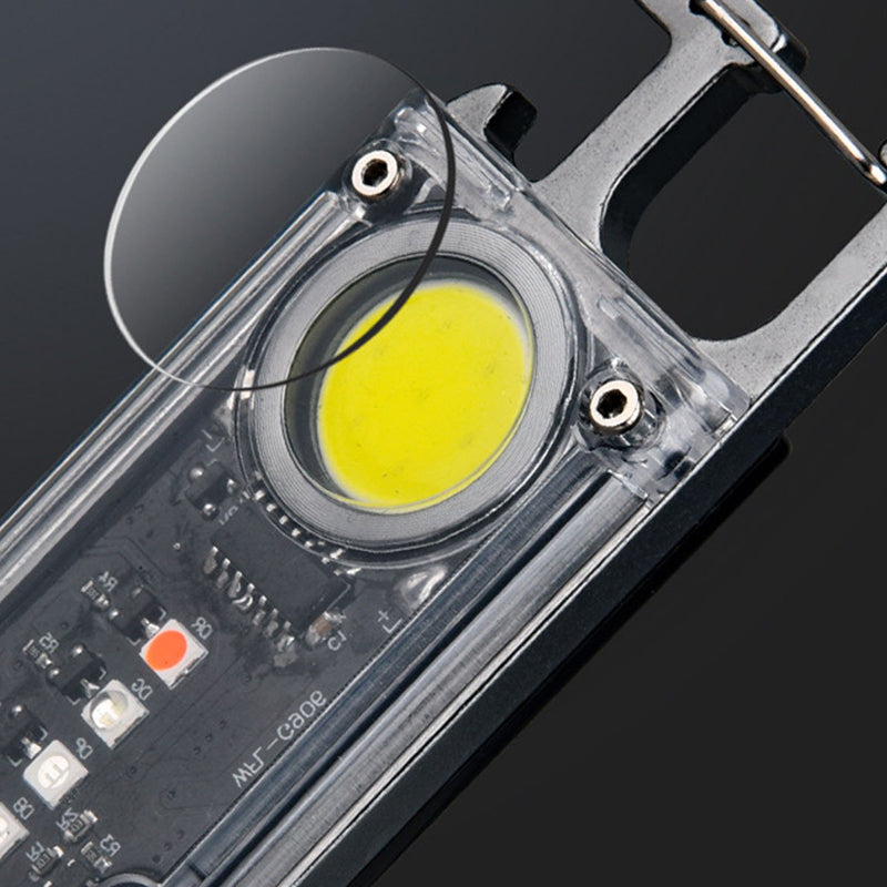 5 Color Light Keychain Cob+Led Mini Flashlight- Usb Charging