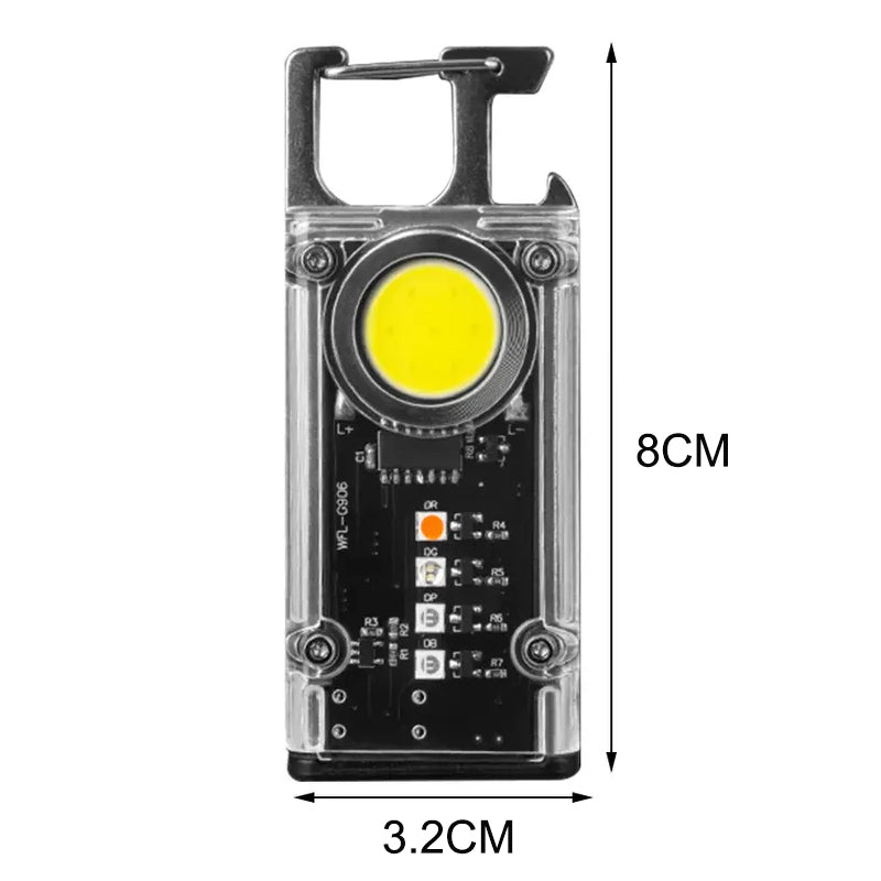 5 Color Light Keychain Cob+Led Mini Flashlight- Usb Charging