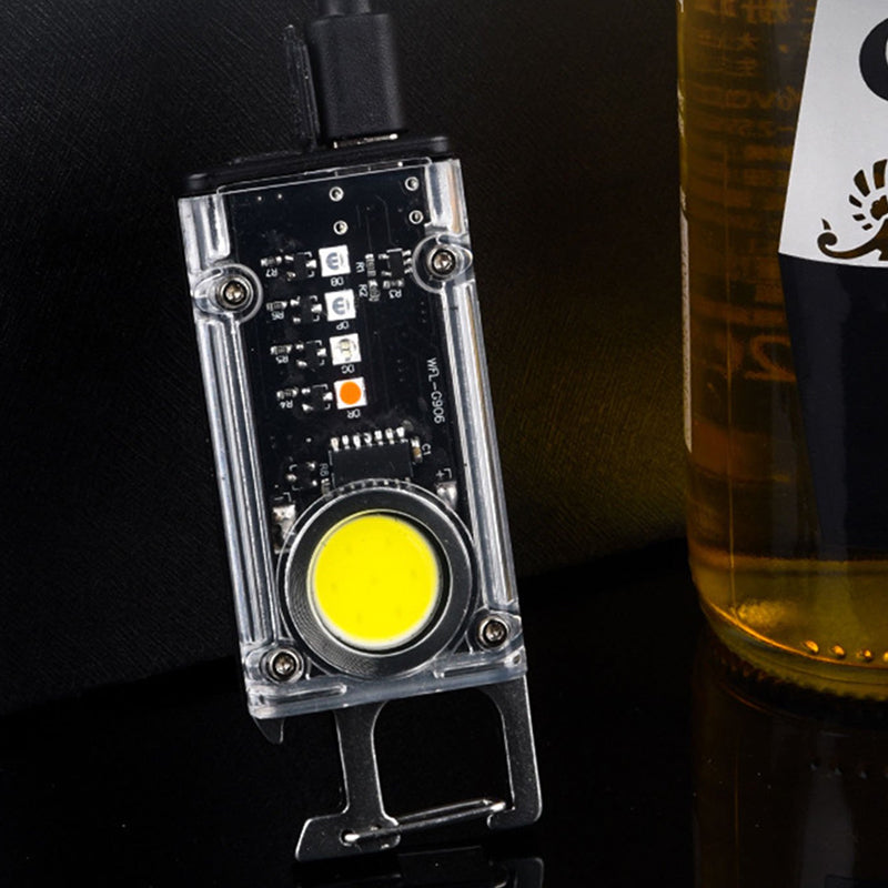 5 Color Light Keychain Cob+Led Mini Flashlight- Usb Charging