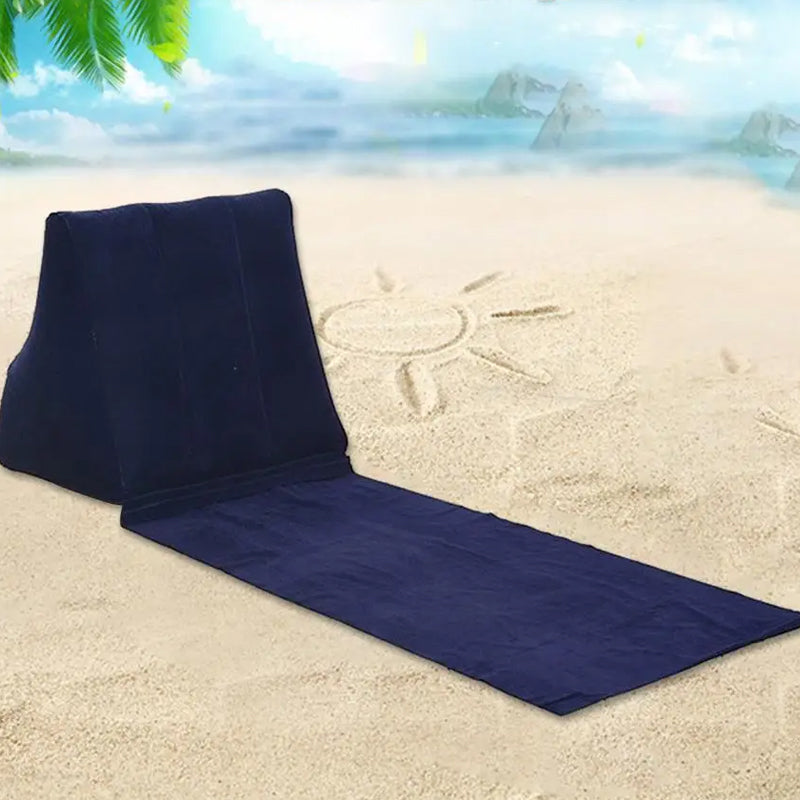 Waterproof Outdoor Inflatable Beach Pillow Triangle Cushion With Mat