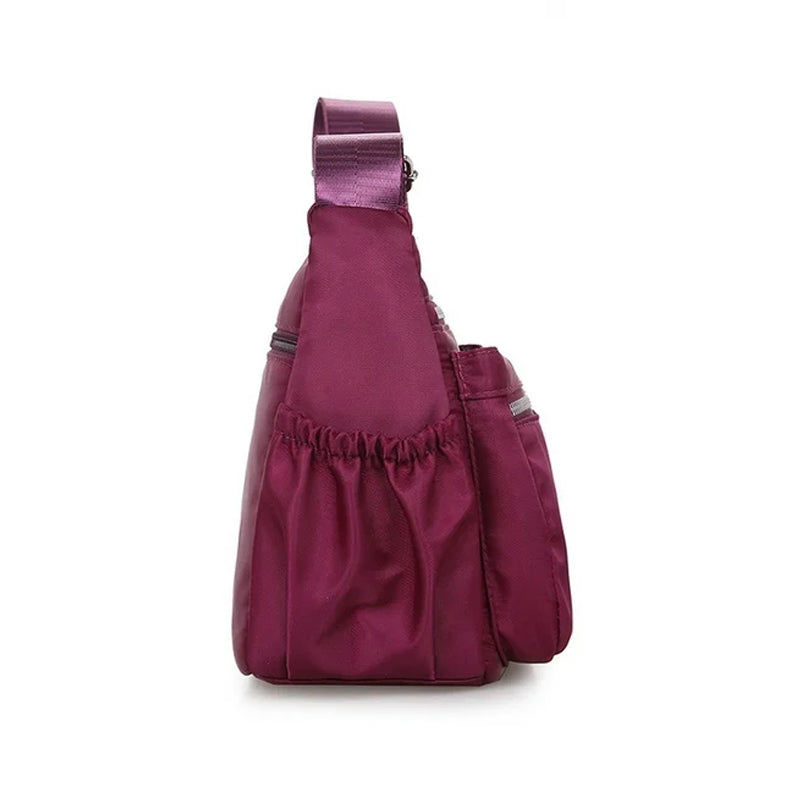 Waterproof Multi Pocket Nylon Womens Shoulder Cross Body Messenger And Travel Handbag