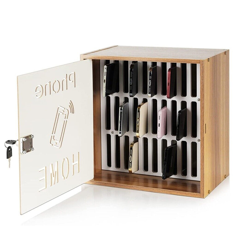 30 Slots Smartphone Lock Up Safe Storage Cabinet Box With Key Sturdy Durable