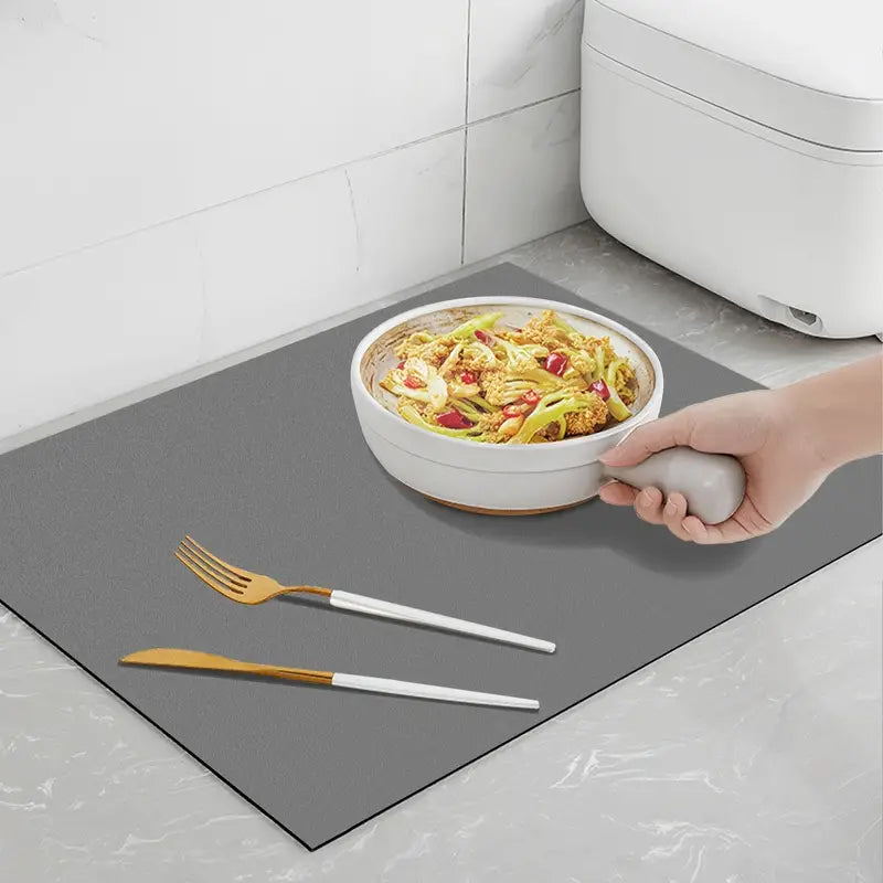 Non-Slip Kitchen Dish Drying Matt For Countertop And Coffee Bar