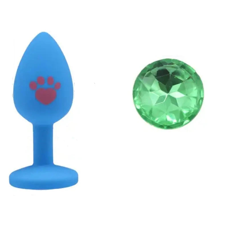 Beginner Anal Plug Cat's Paw Butt With Detachable Acrylic Diamond Female Sex Toy For Men Women Couples Game
