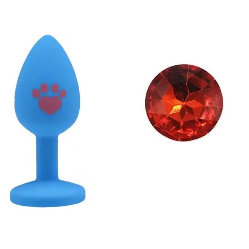 Beginner Anal Plug Cat's Paw Butt With Detachable Acrylic Diamond Female Sex Toy For Men Women Couples Game