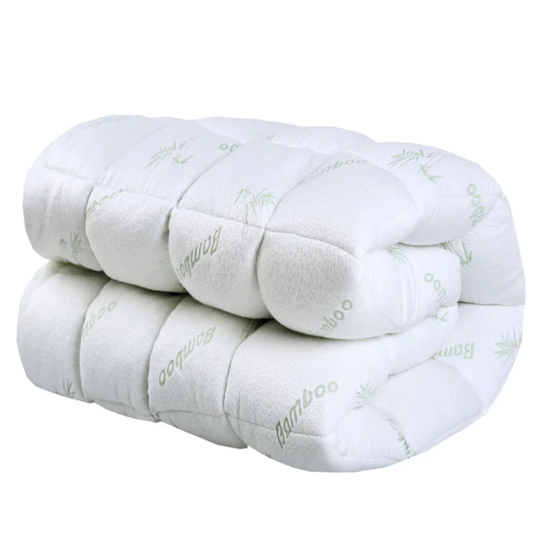Thick And Breathable Natural Bamboo Mattress Topper Soft Quilted Bed Protector