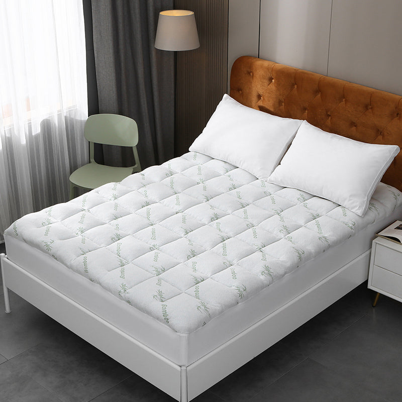 Thick And Breathable Natural Bamboo Mattress Topper Soft Quilted Bed Protector