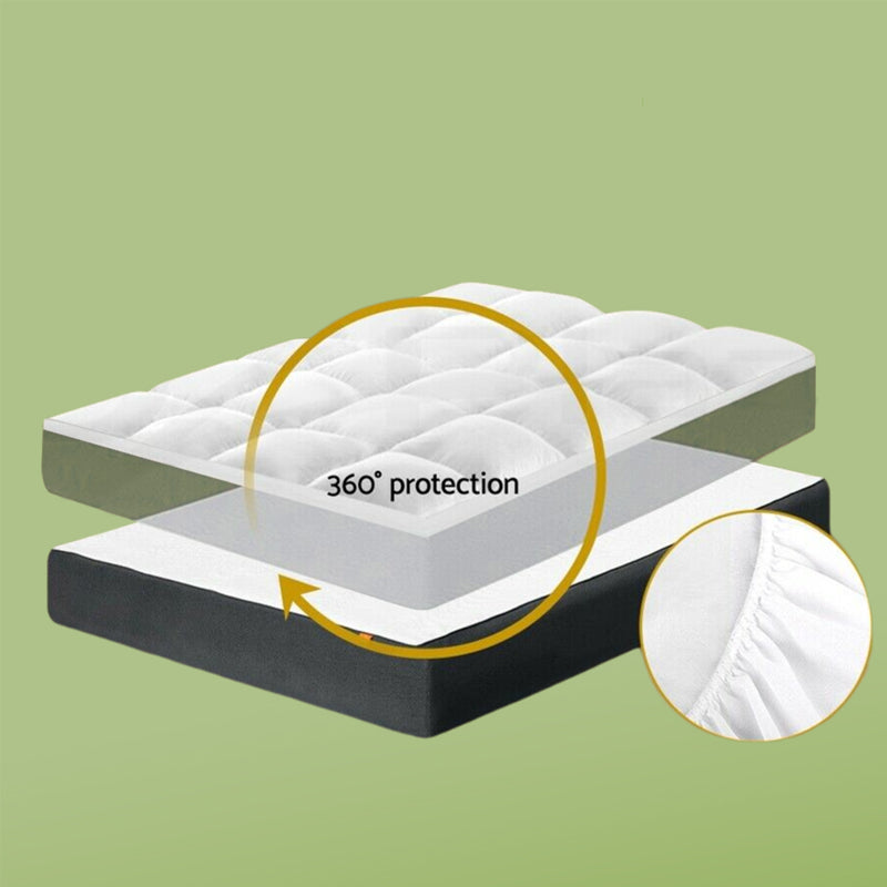 Thick And Breathable Natural Bamboo Mattress Topper Soft Quilted Bed Protector