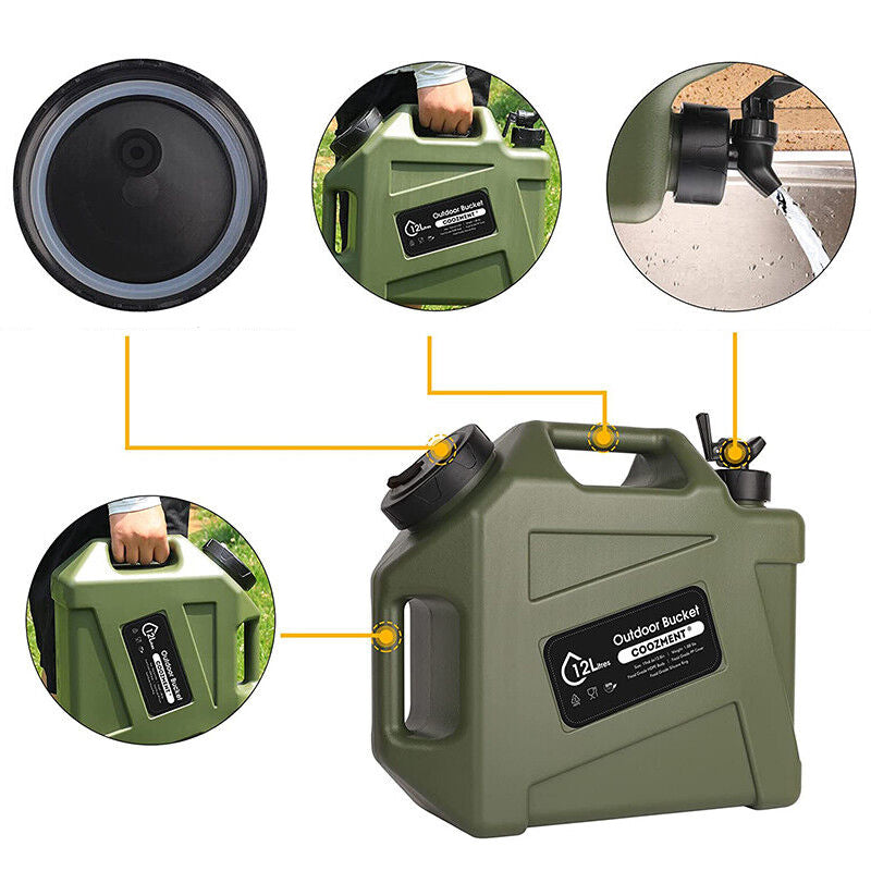 12L Capacity Portable Water Storage Container For Outdoor Camping