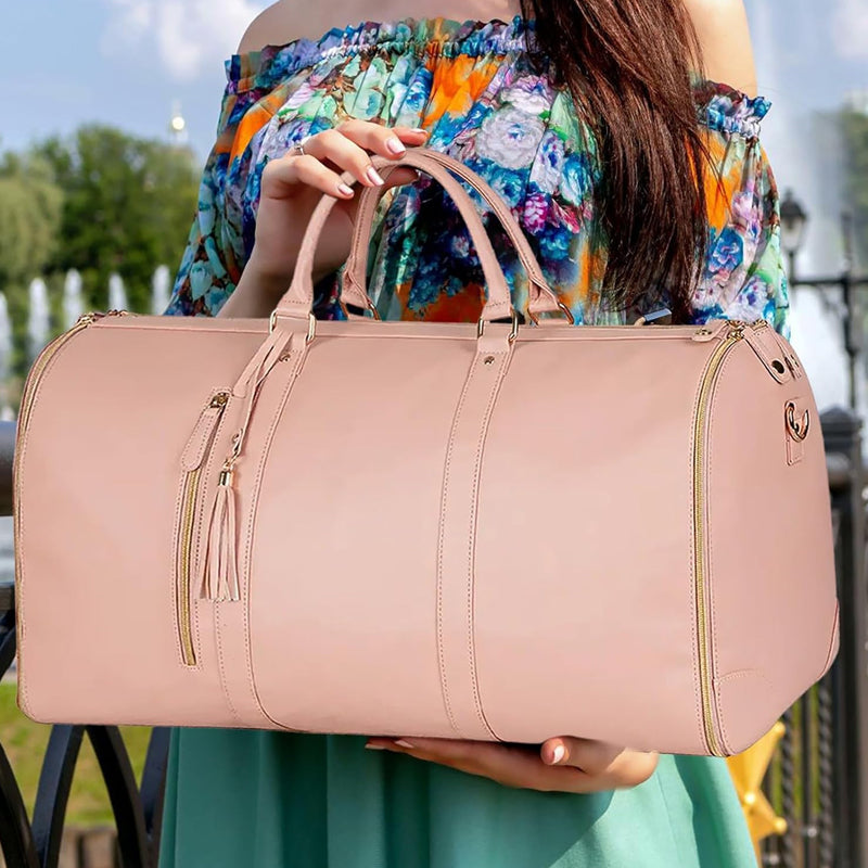 2 Inch 1 Hanging Suitcase Convertible Carry On Leather Garment Bag For Travel