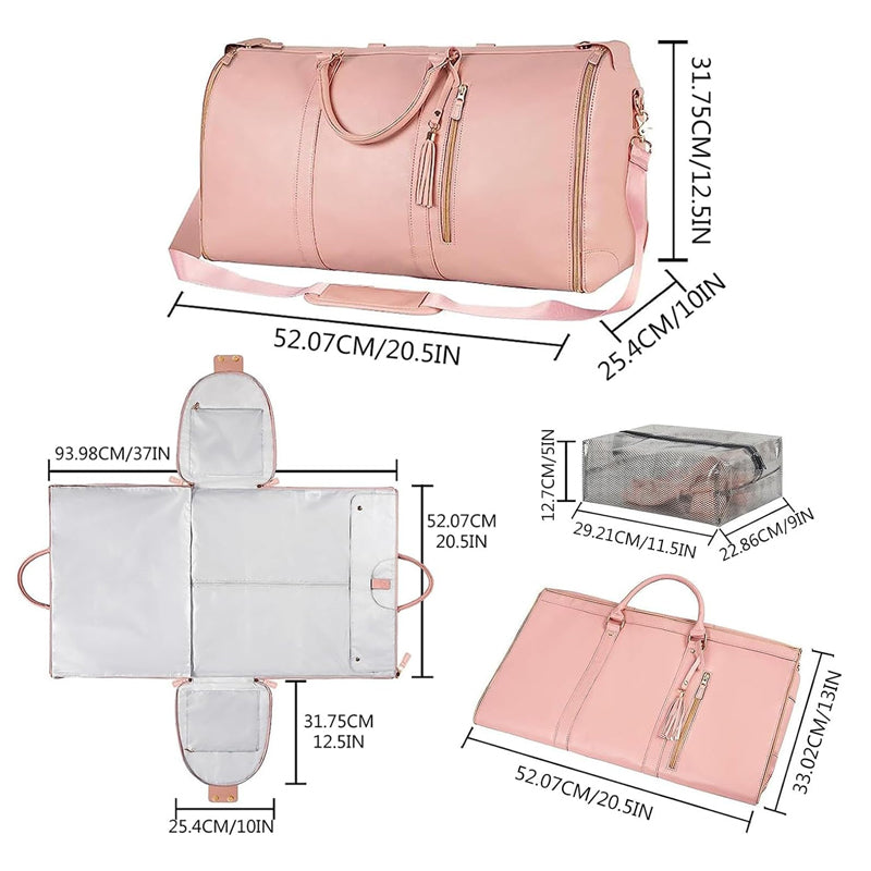 2 Inch 1 Hanging Suitcase Convertible Carry On Leather Garment Bag For Travel
