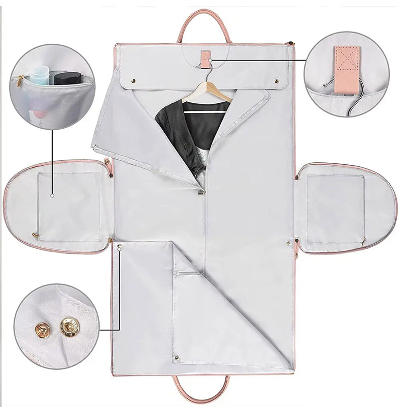2 Inch 1 Hanging Suitcase Convertible Carry On Leather Garment Bag For Travel