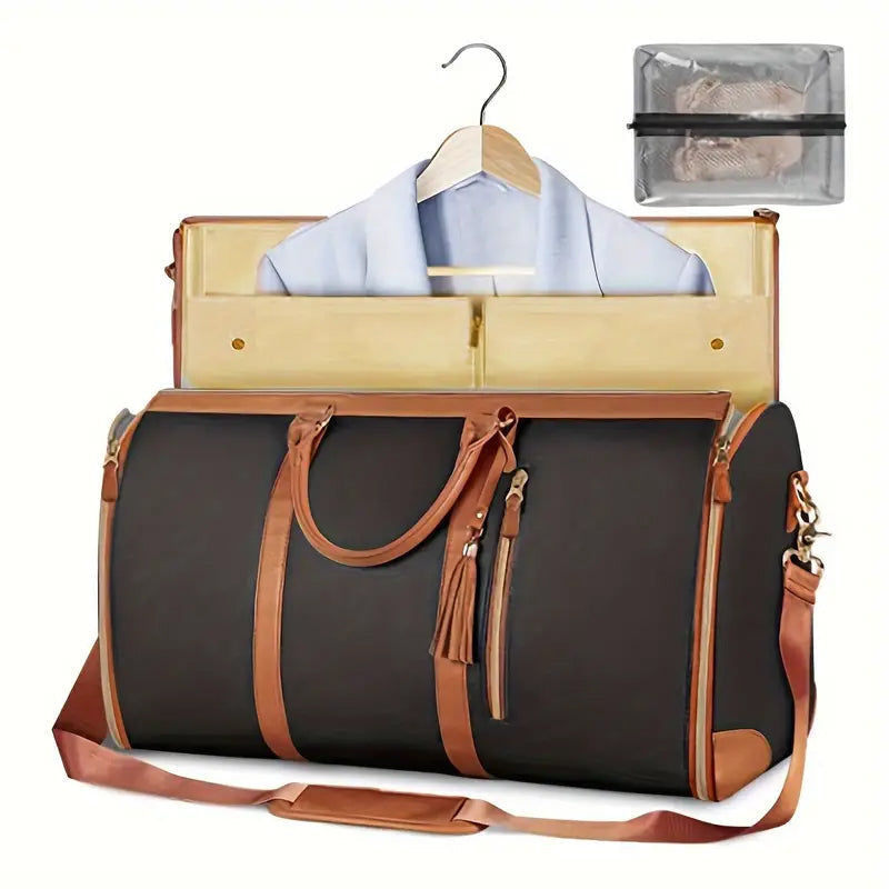 2 Inch 1 Hanging Suitcase Convertible Carry On Leather Garment Bag For Travel