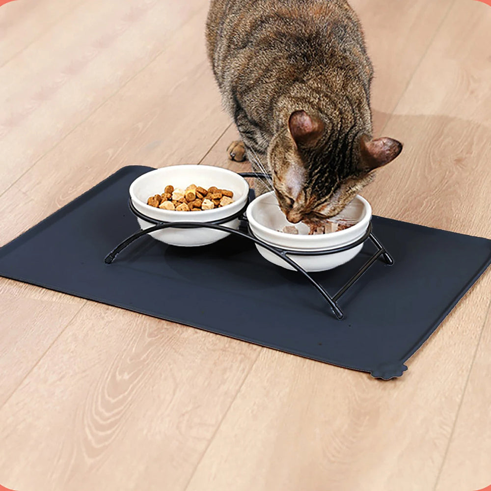 Waterproof Pet Feeding Mats With High Lips Rectangle Multiple Colours