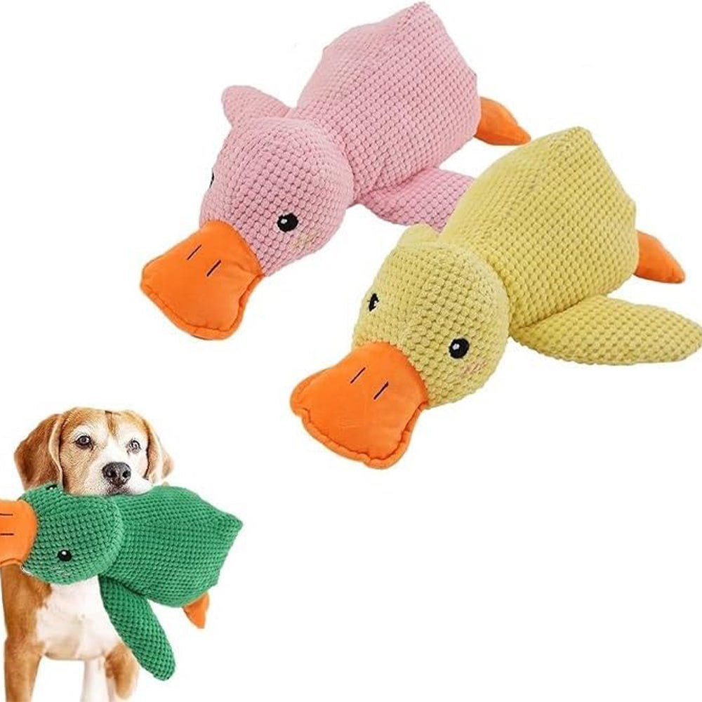 Cute Plush Duck Squeaky Dog Toy With Soft Squeaker Fun Entertaining Chew