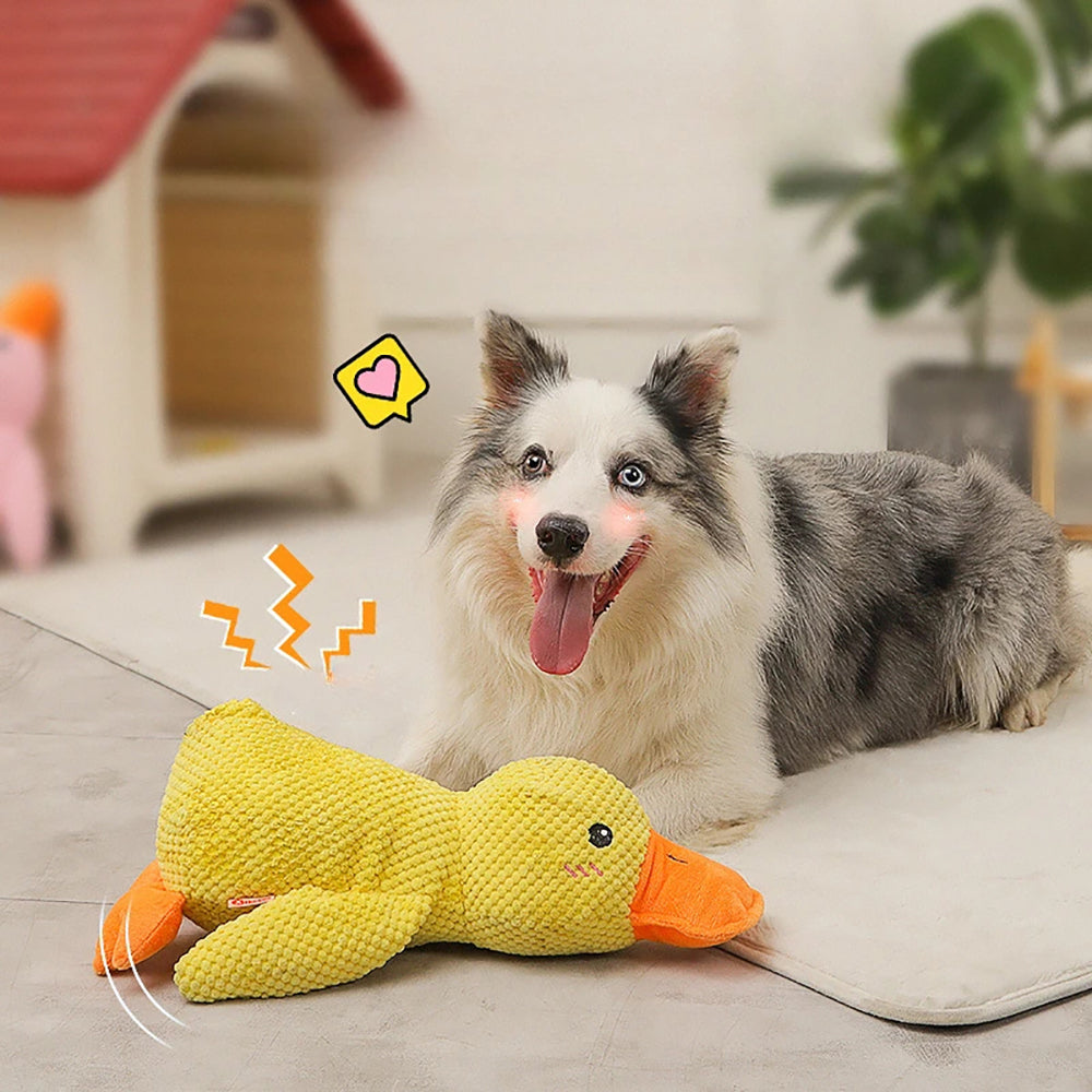 Cute Plush Duck Squeaky Dog Toy With Soft Squeaker Fun Entertaining Chew