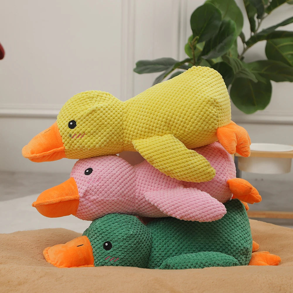 Cute Plush Duck Squeaky Dog Toy With Soft Squeaker Fun Entertaining Chew