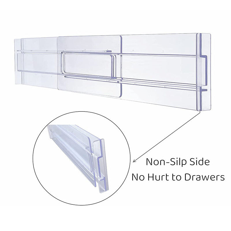 4/6/8Pcs Expandable Plastic Clear Drawer Divider Tools