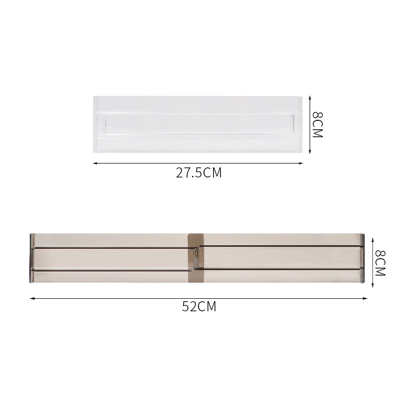 4/6/8Pcs Expandable Plastic Clear Drawer Divider Tools