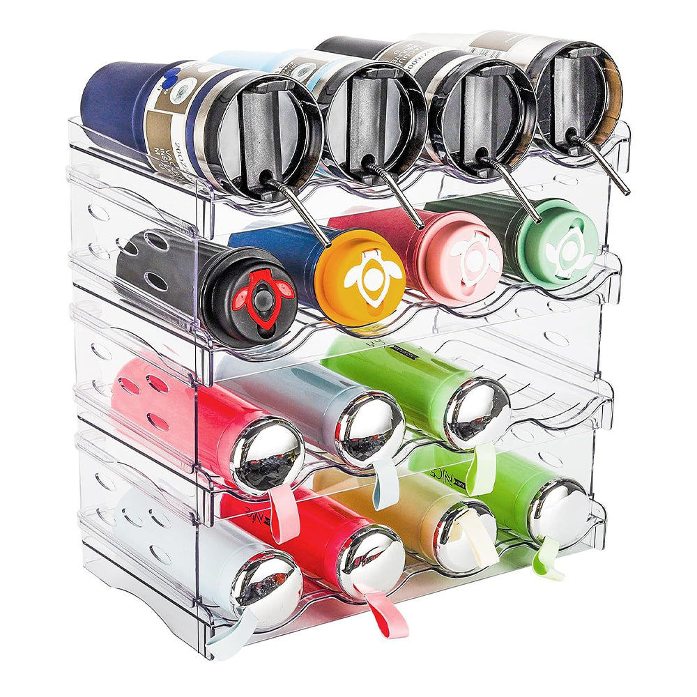 Space Saving Tire Stackable Water Bottle Organizer Rack For Kitchen