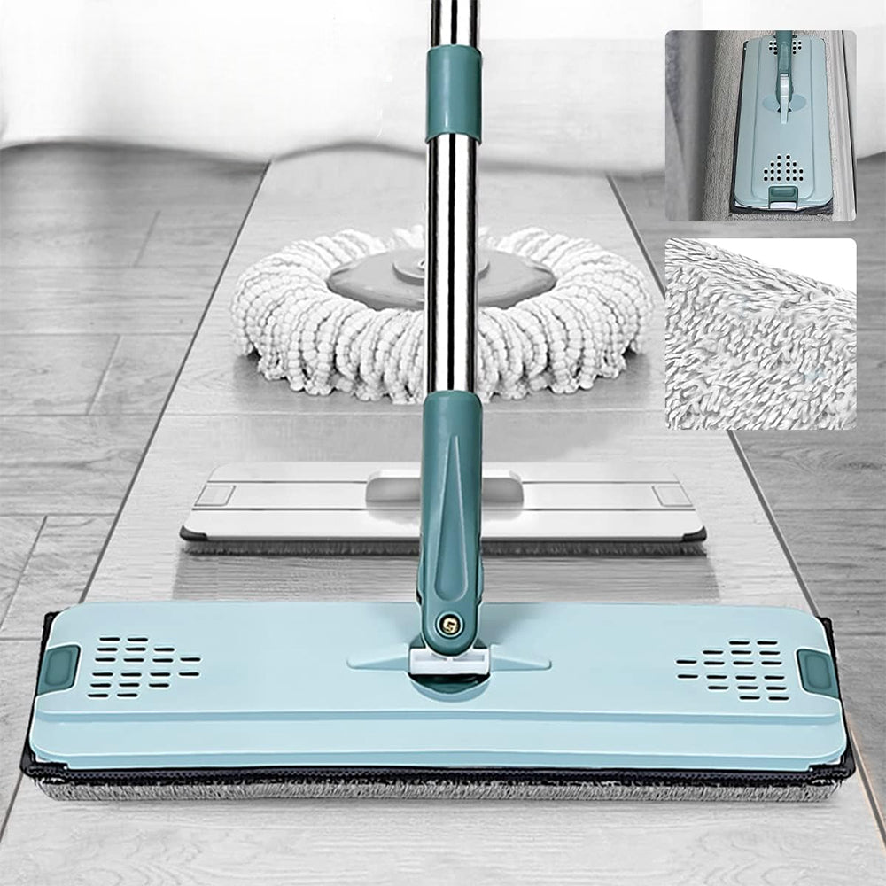 Wet Or Dry Usage Hands Free Mopping System With Bucket And Microfiber Pads