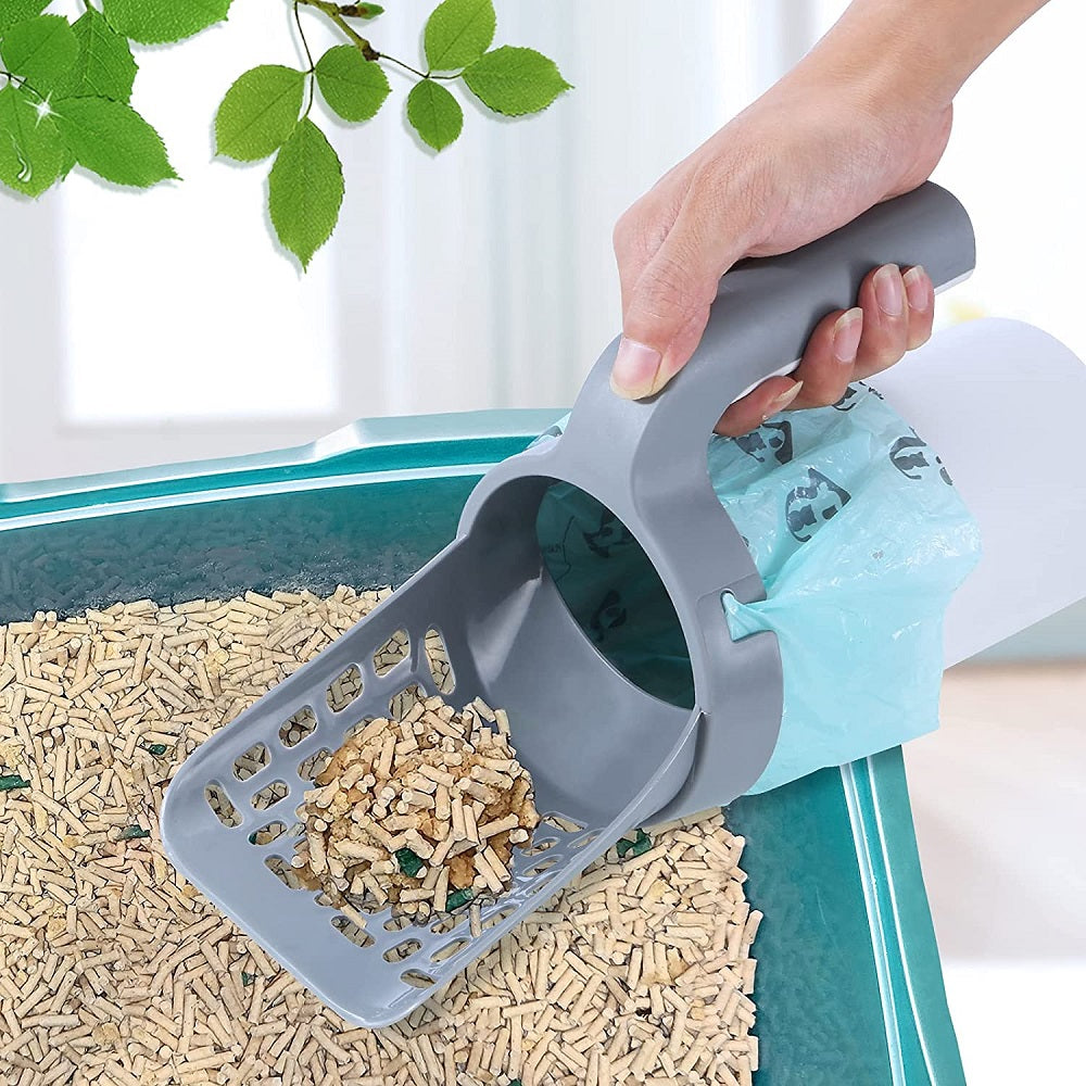 Self Cleaning Cat Litter Shovel Scoop With Refill Bag