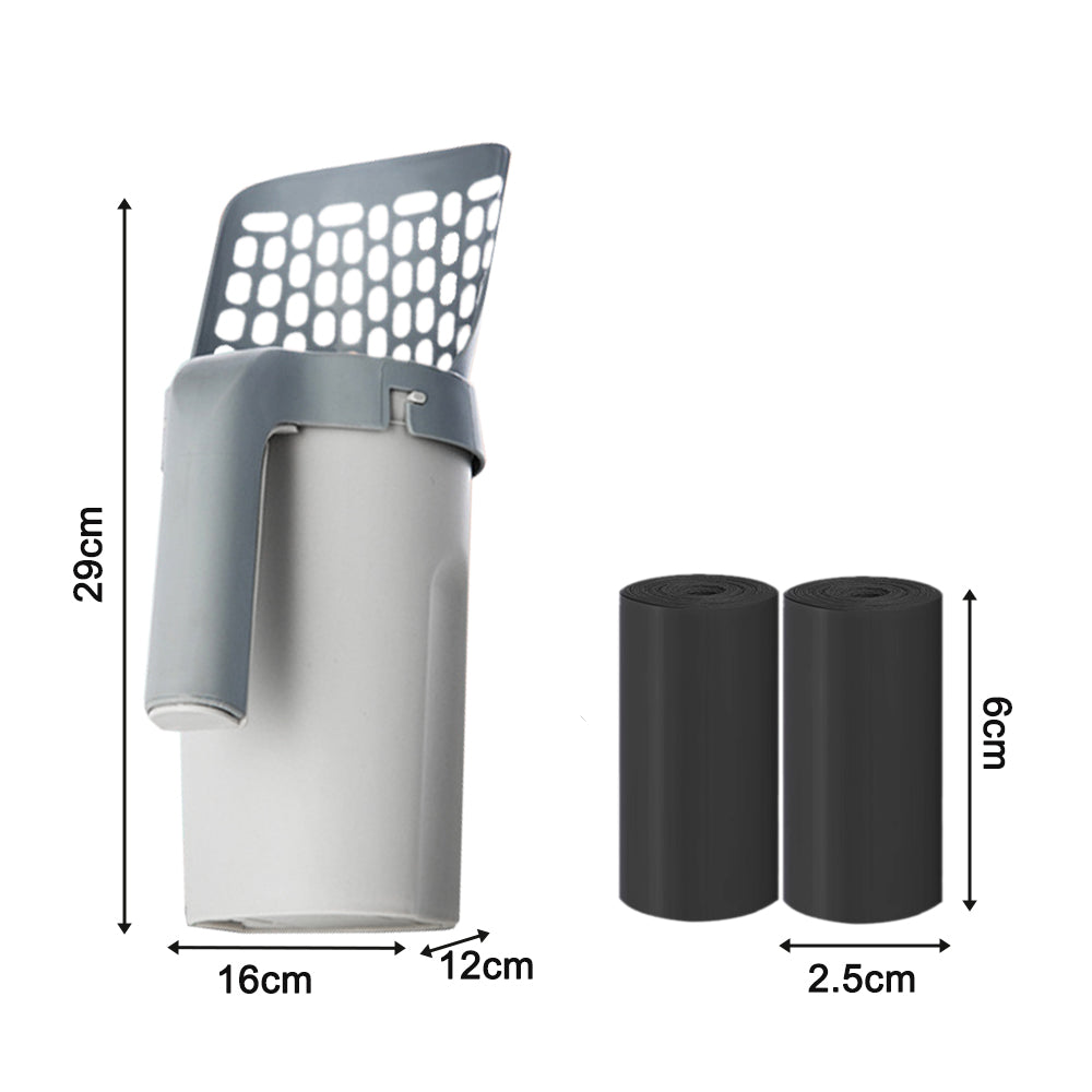 Self Cleaning Cat Litter Shovel Scoop With Refill Bag