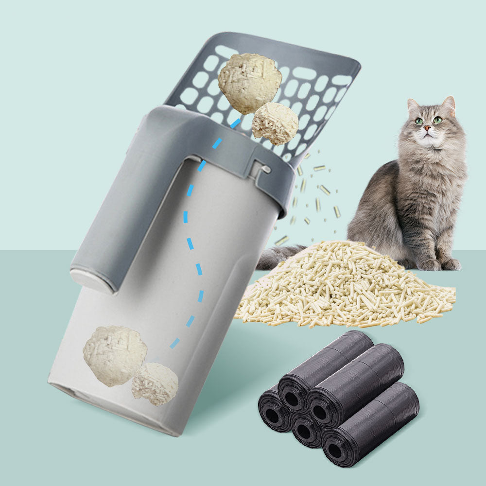 Self Cleaning Cat Litter Shovel Scoop With Refill Bag