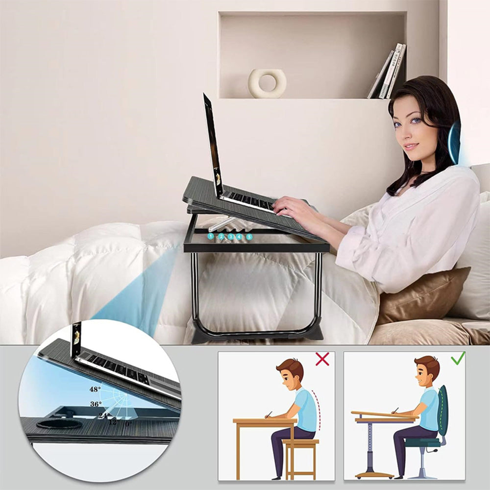 Comfeya Laptop Desk For Bed Or Couch Ergonomic With Cup Holder