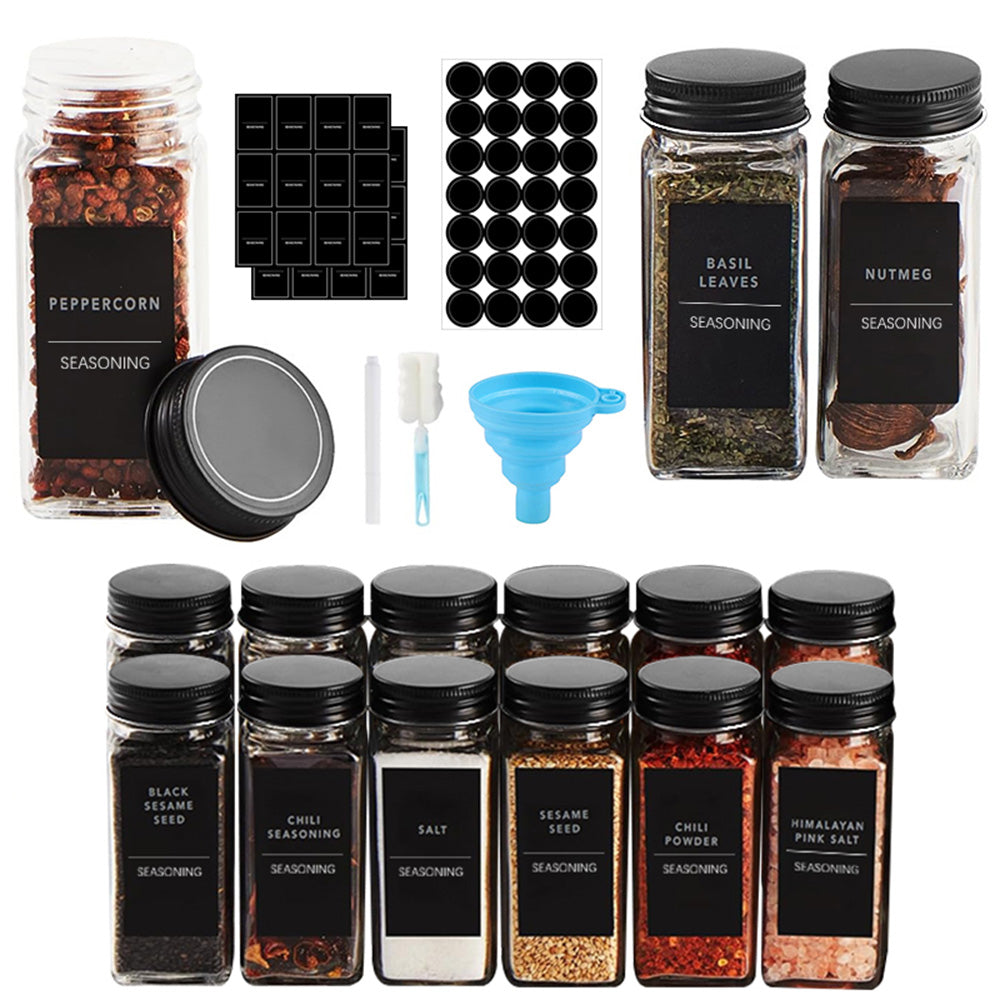 Storfex 12 Pack 120Ml Glass Spice Jars With Labels