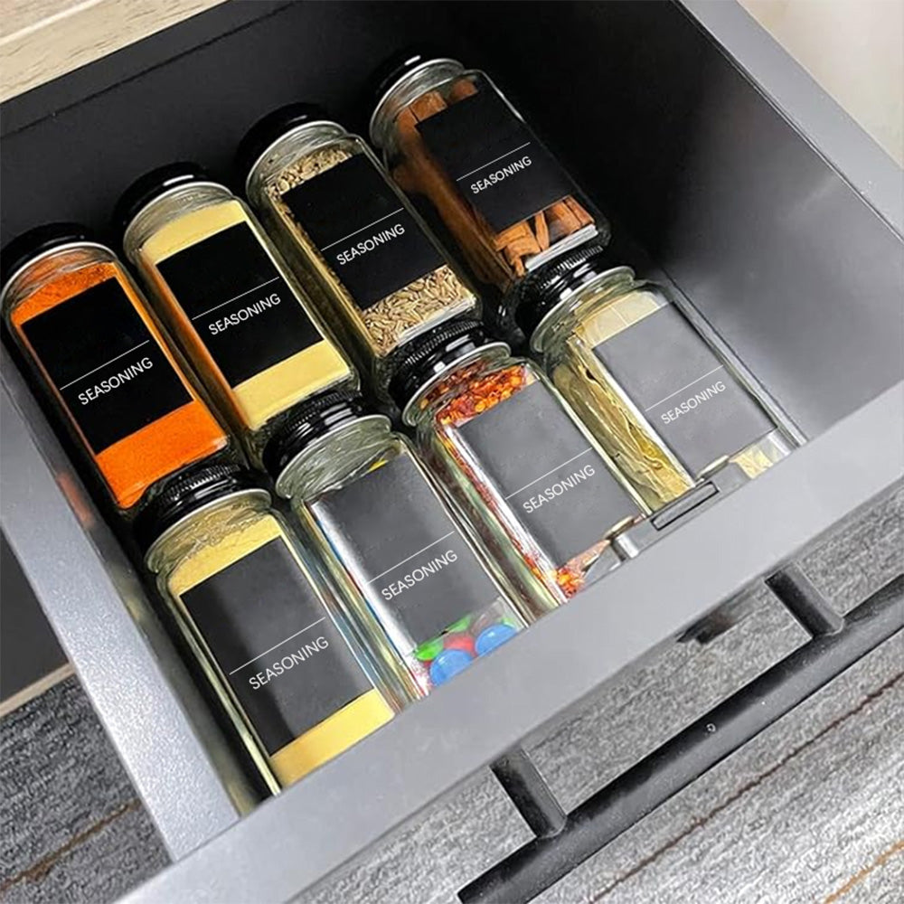 Storfex 12 Pack 120Ml Glass Spice Jars With Labels