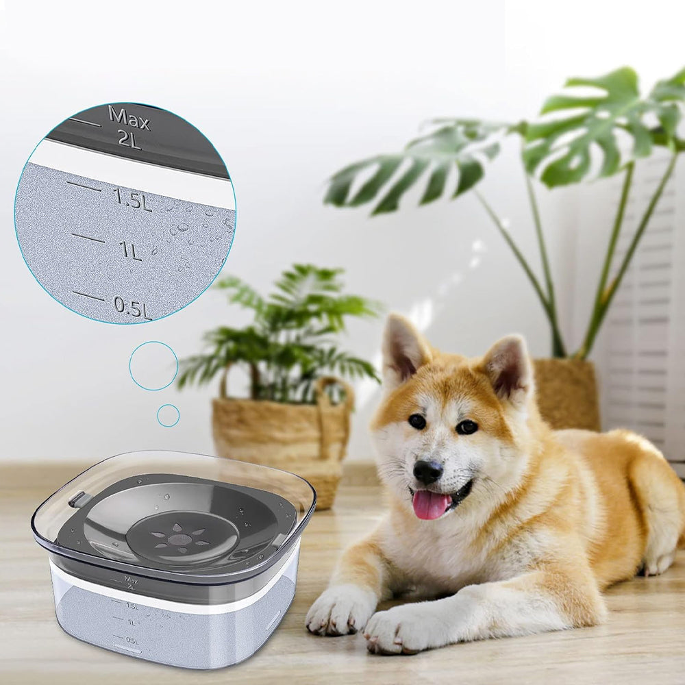 Petswol 2L No Spill Dog Bowl | Large Capacity Slow Water Feeder For Clean And Healthy Drinking