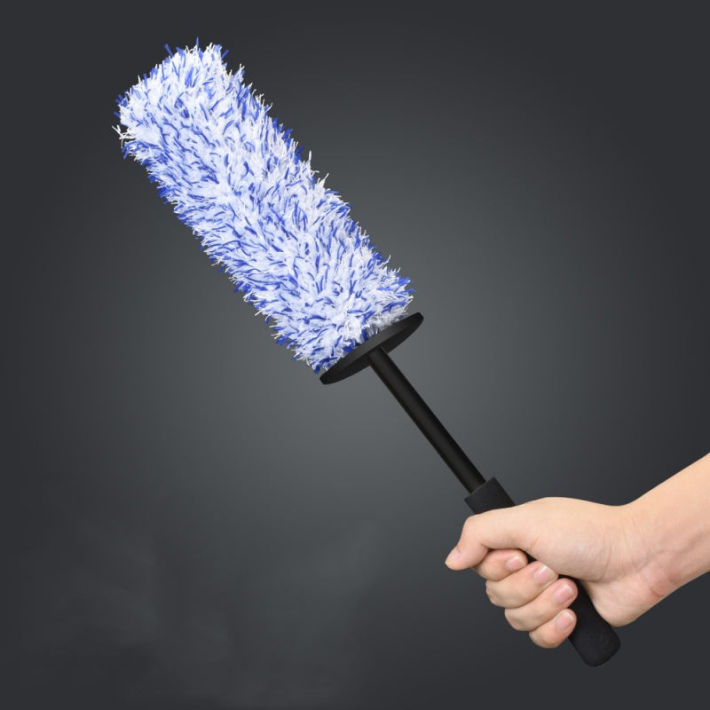 Plush Car Wheel Hub Brush Anti Slip Plastic Handle