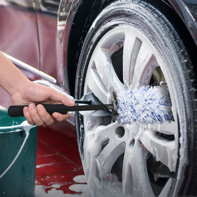 Plush Car Wheel Hub Brush Anti Slip Plastic Handle