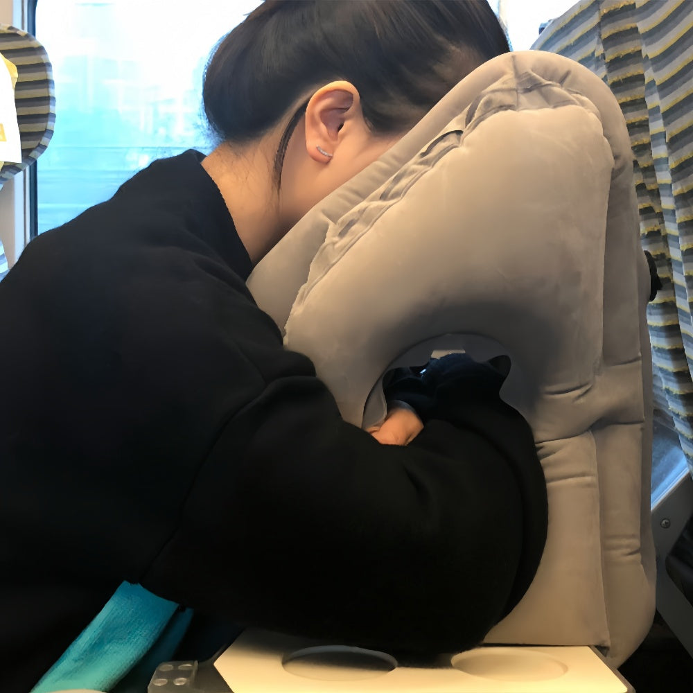Chin Support Inflatable Travel Neck Pillow Office Nap Rest