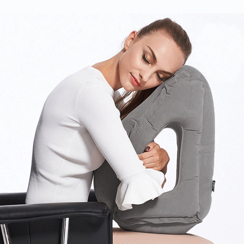 Chin Support Inflatable Travel Neck Pillow Office Nap Rest