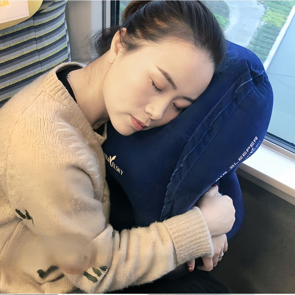 Chin Support Inflatable Travel Neck Pillow Office Nap Rest